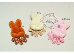 BUNNY Padded Applique (5.8 x 3 cm), Pack of 3